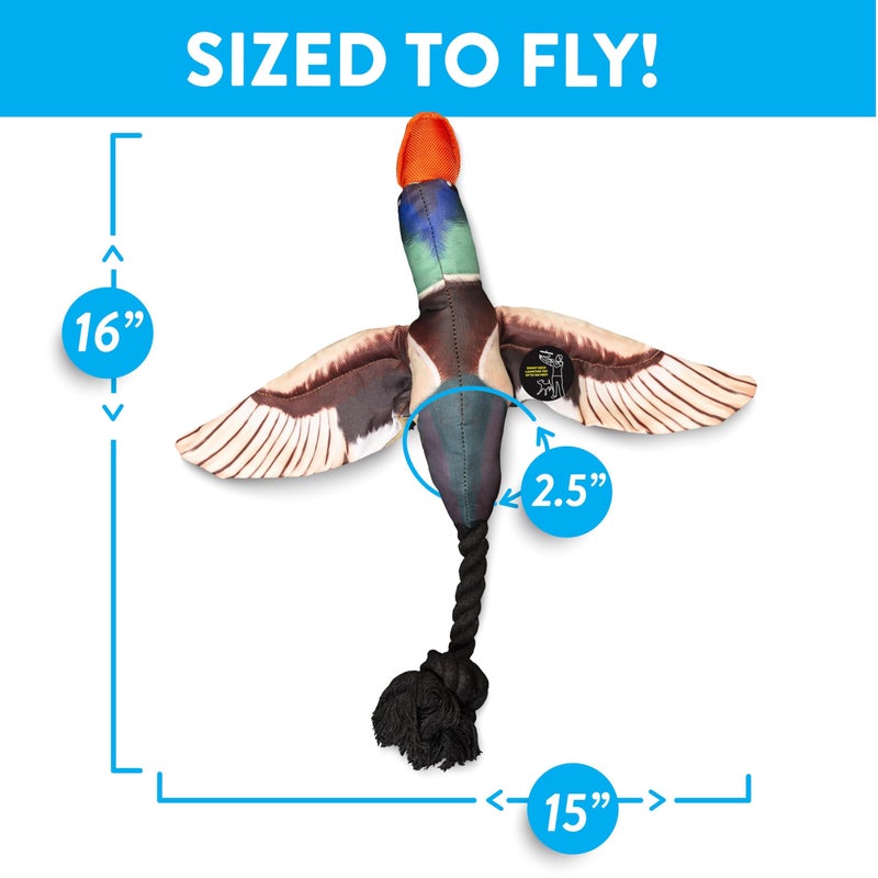 Spunky Pup Fly & Fetch Plush Dog Toy - Duck - Image 3